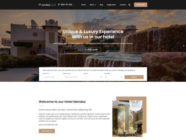 სასტუმროს საიტის შაბლონი